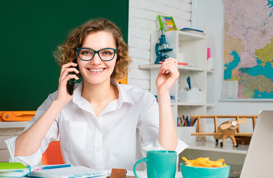 Education Professional Using AI Assistant